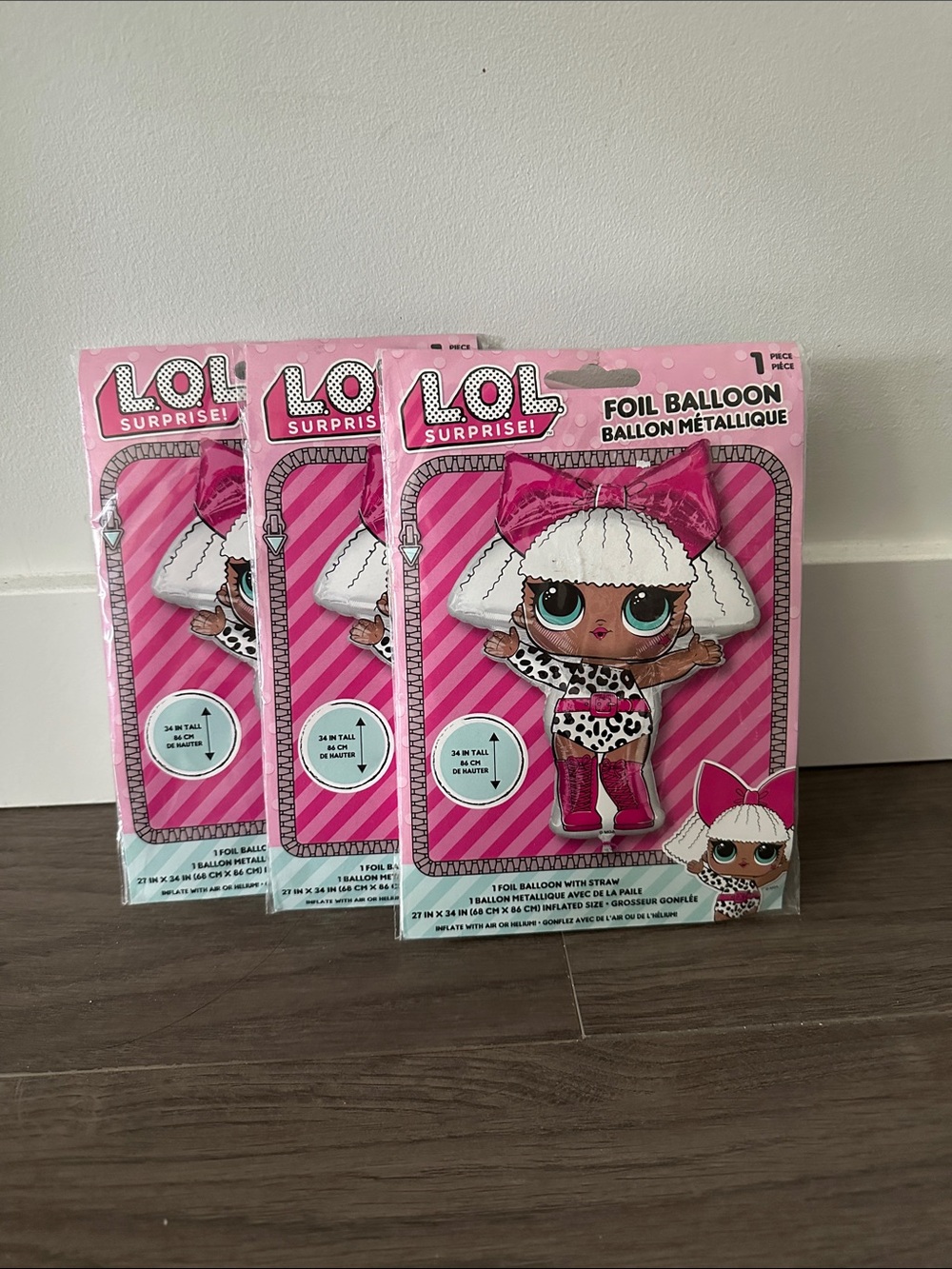Bundle of 3 L.O.L. Surprise! Doll Foil Balloons
